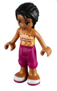 LEGO Minifigure-Joanna (Magenta Cropped Trousers, Orange Top)-Friends-FRND035-Creative Brick Builders